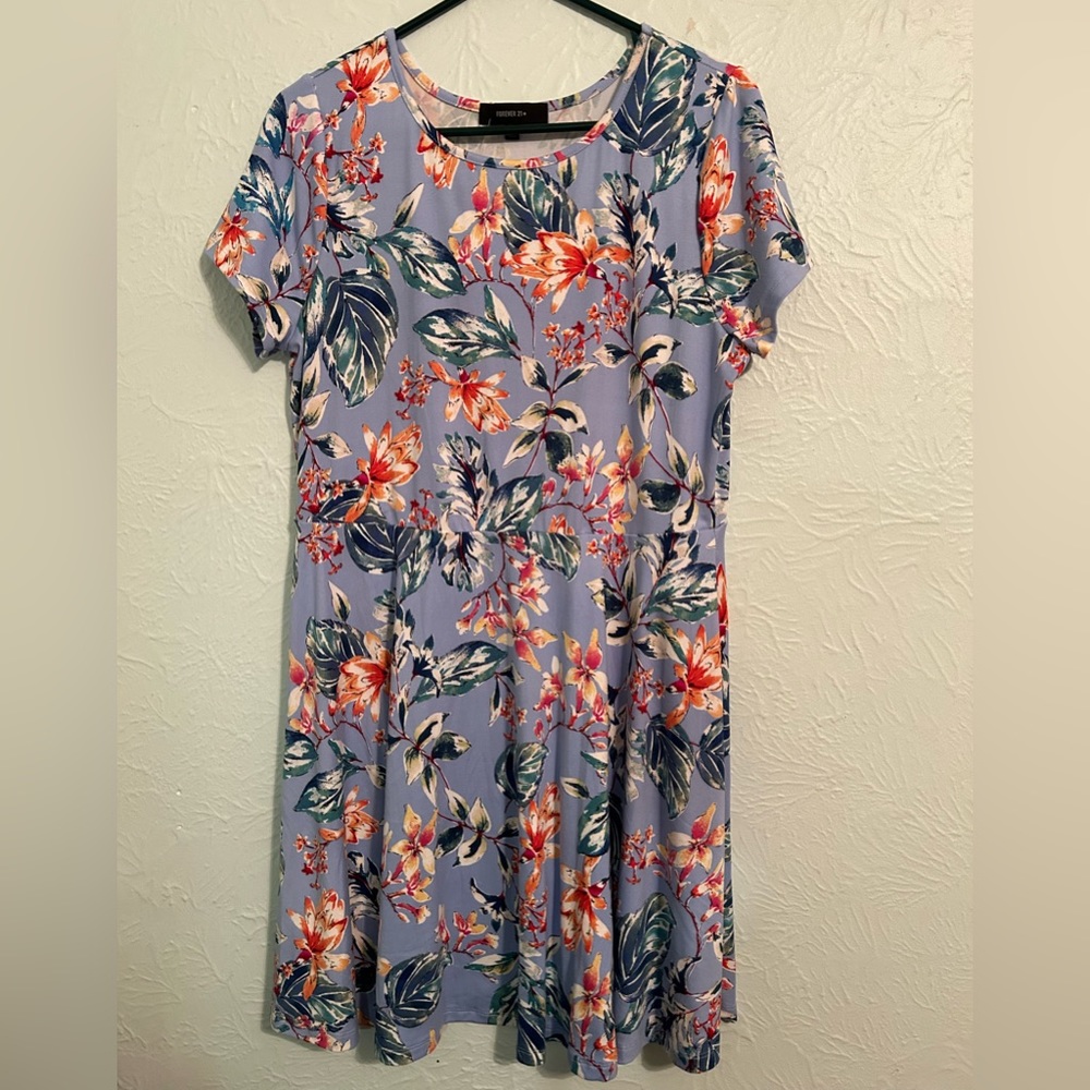 Forever 21 Periwinkle Lilac Floral Dress